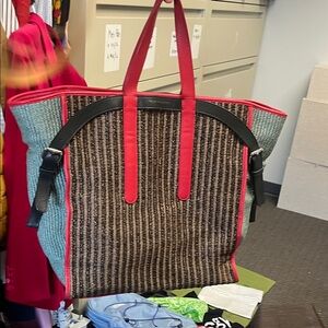 Stylish Red and Black Tote Bag